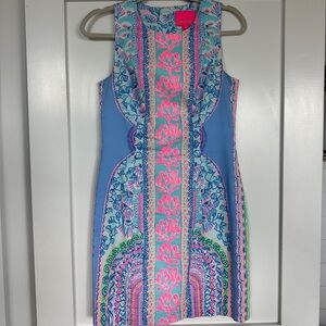 Lily Pulitzer Mila Stretch Shift Dress Pink & Blue